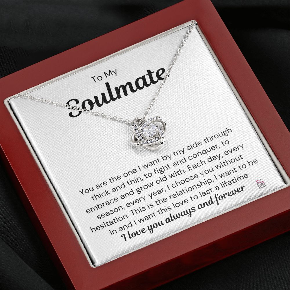 To Soulmate - I Choose You - Love Knot Necklace