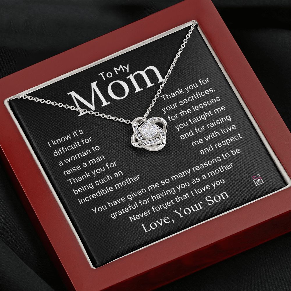 To Mom, from Son - An Incredible Mother - Love Knot Necklace