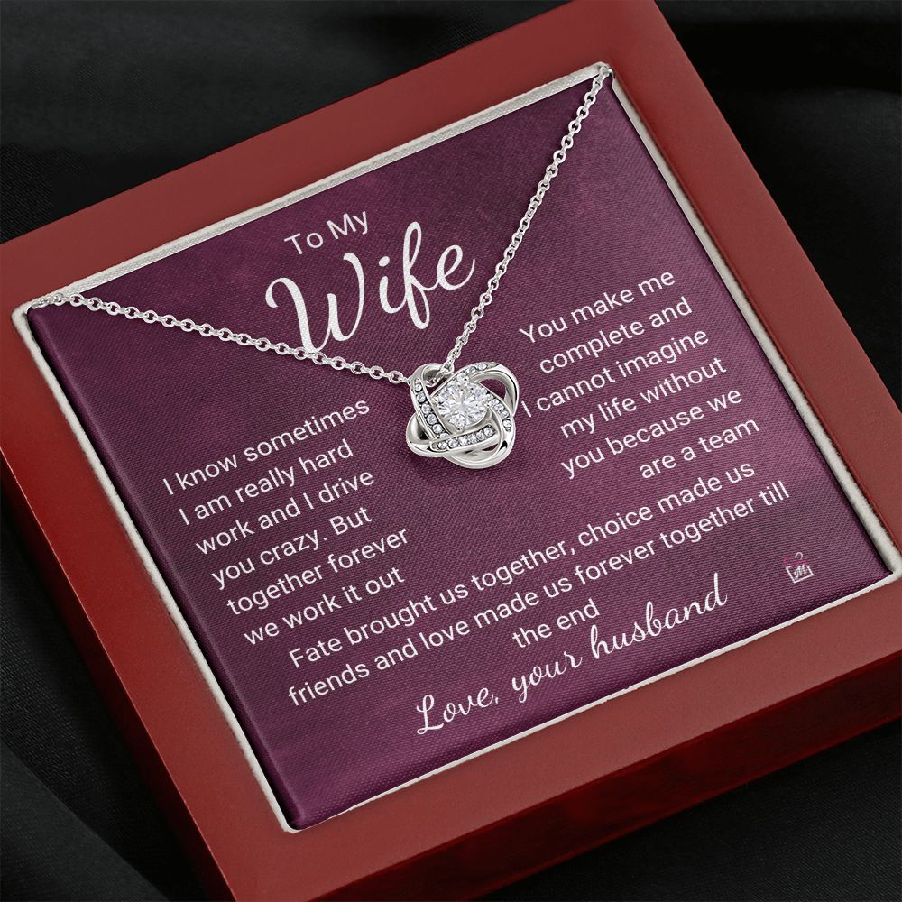 To Wife - I Know I Drive You Crazy - Love Knot Necklace PM074