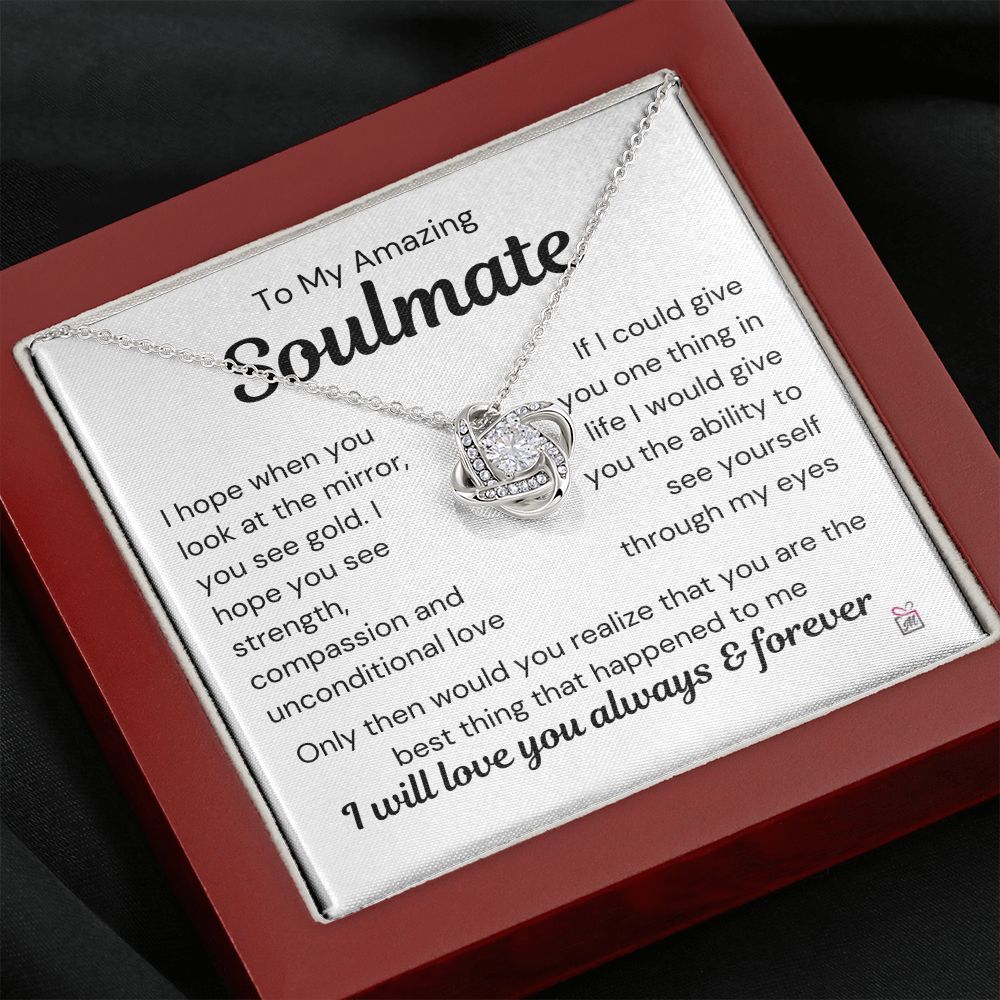 To Soulmate - I Hope You See Gold - Love Knot Necklace
