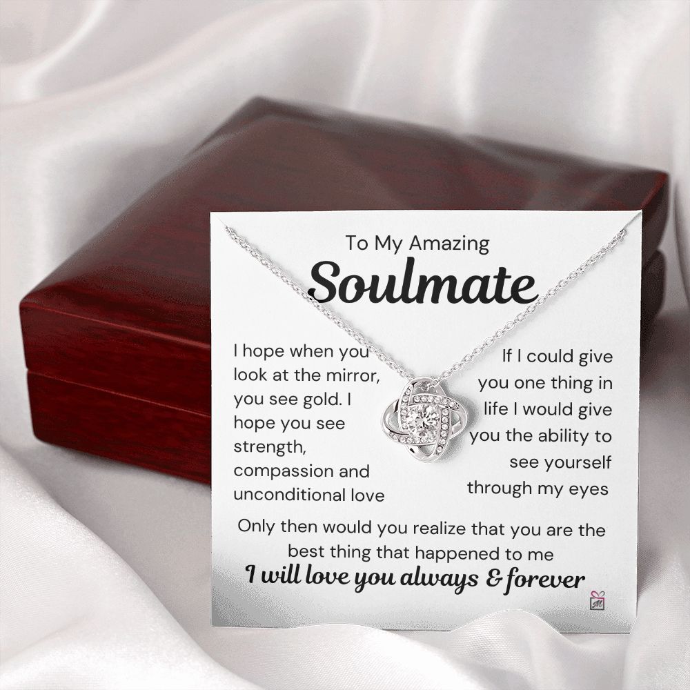 To Soulmate - I Hope You See Gold - Love Knot Necklace