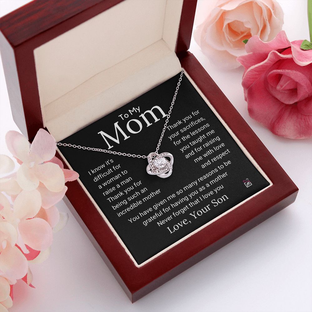 To Mom, from Son - An Incredible Mother - Love Knot Necklace