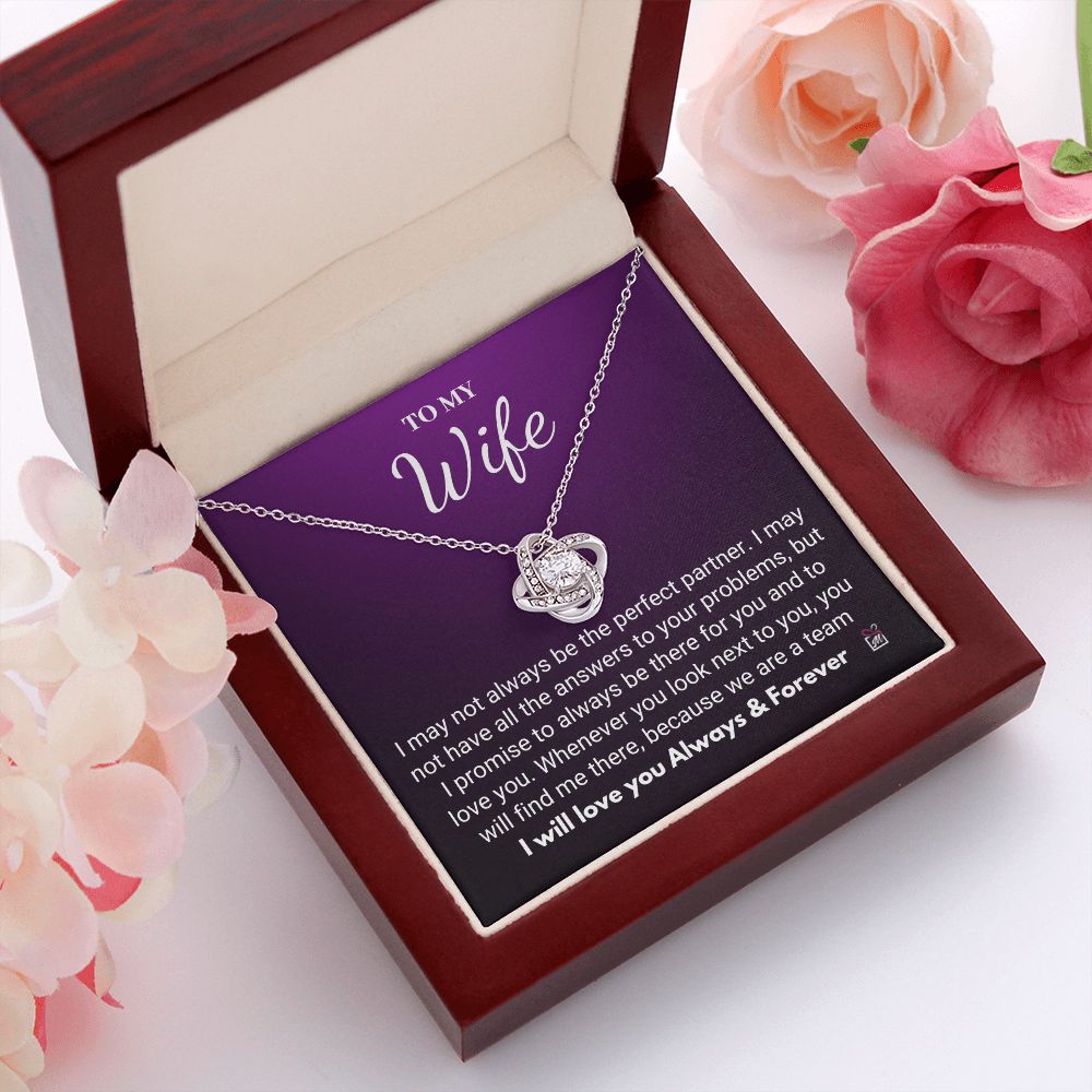 To Wife - I Promise- Love Knot Necklace