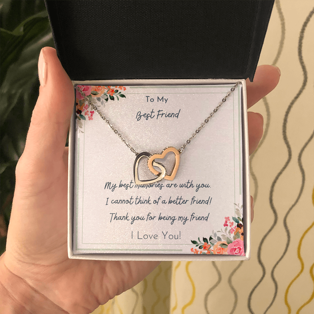 To My Best Friend- My Best Memories dual heart necklace
