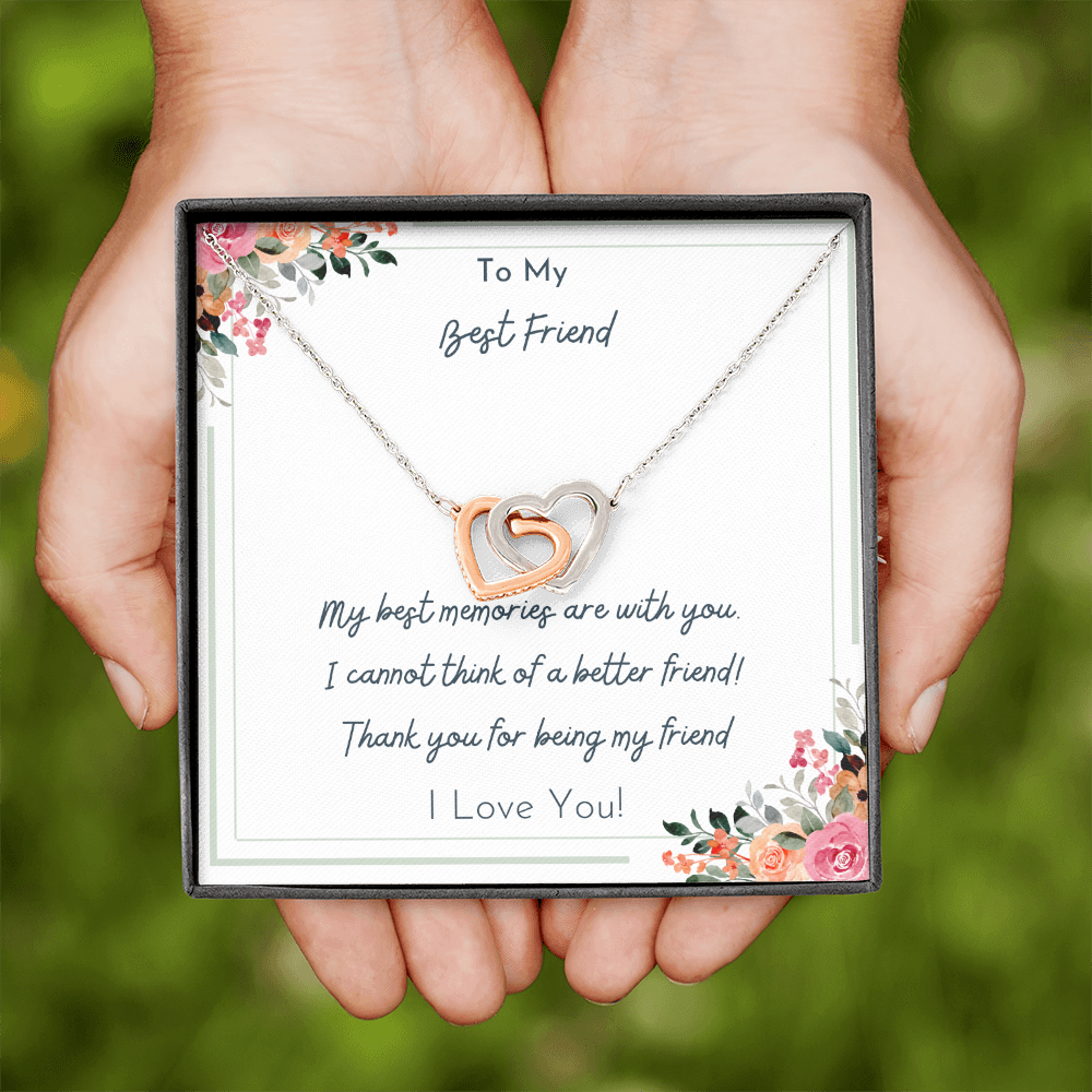 To My Best Friend- My Best Memories dual heart necklace