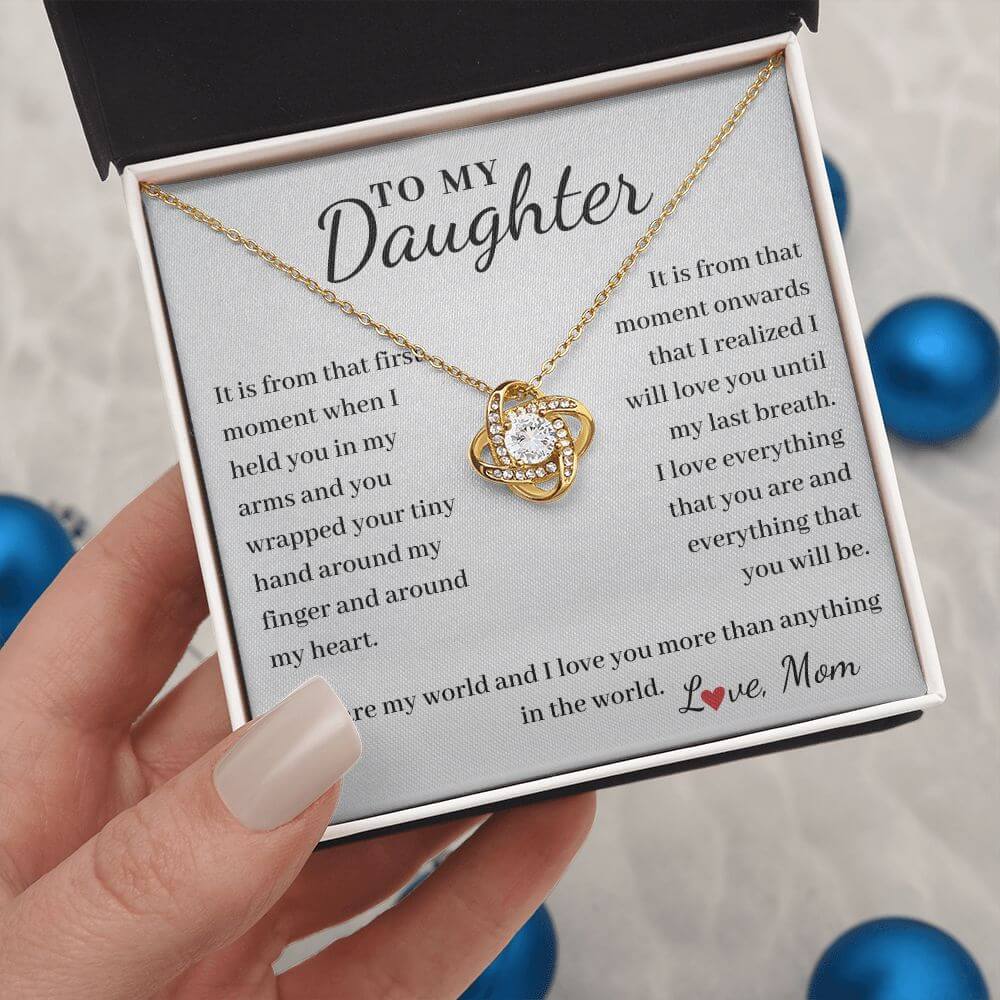 To Daughter, from Mom - Love You Until My Last Breath - Love Knot necklace