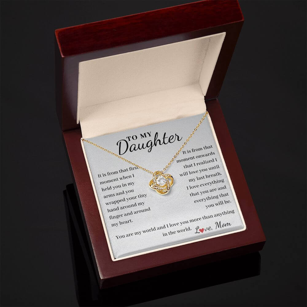 To Daughter, from Mom - Love You Until My Last Breath - Love Knot necklace