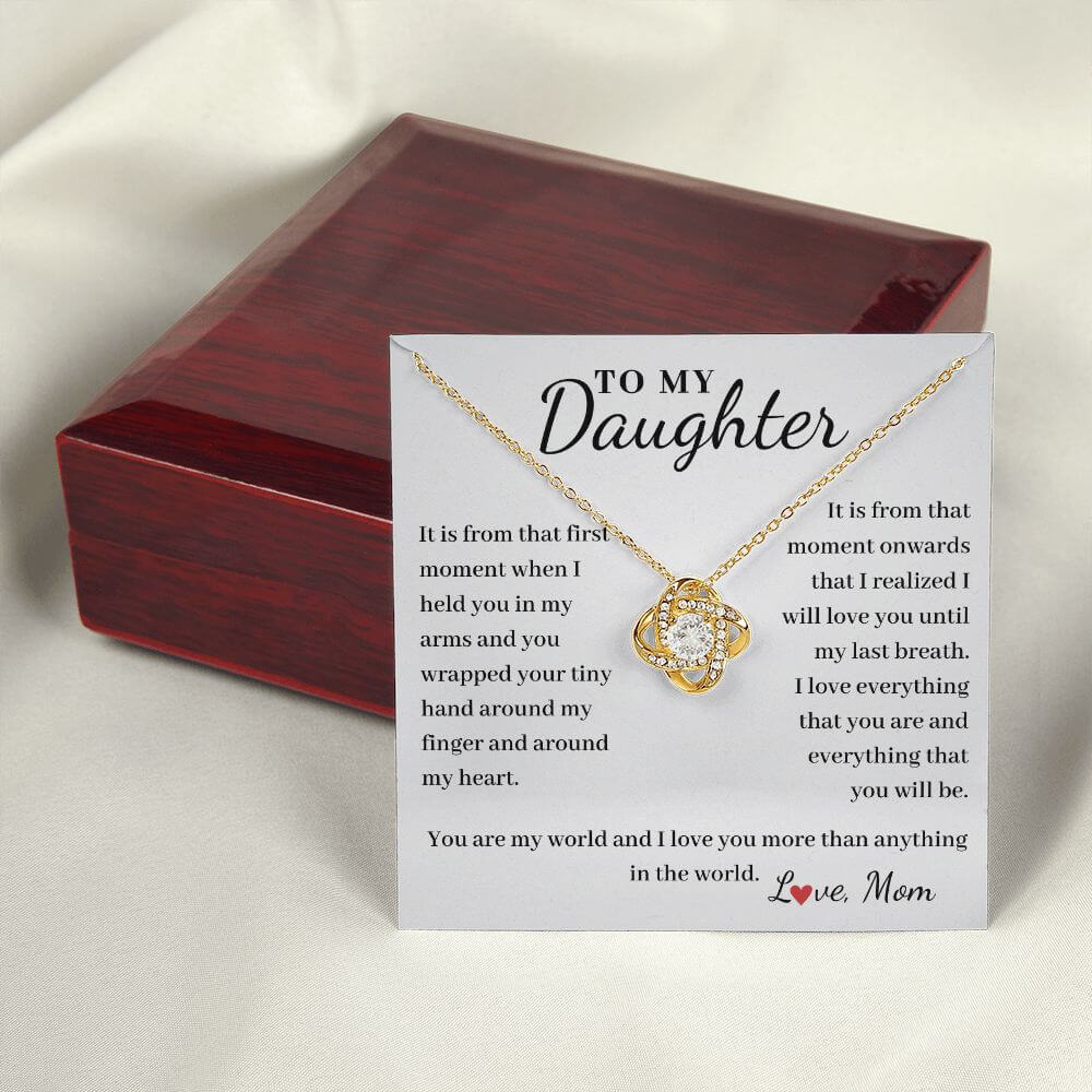 To Daughter, from Mom - Love You Until My Last Breath - Love Knot necklace