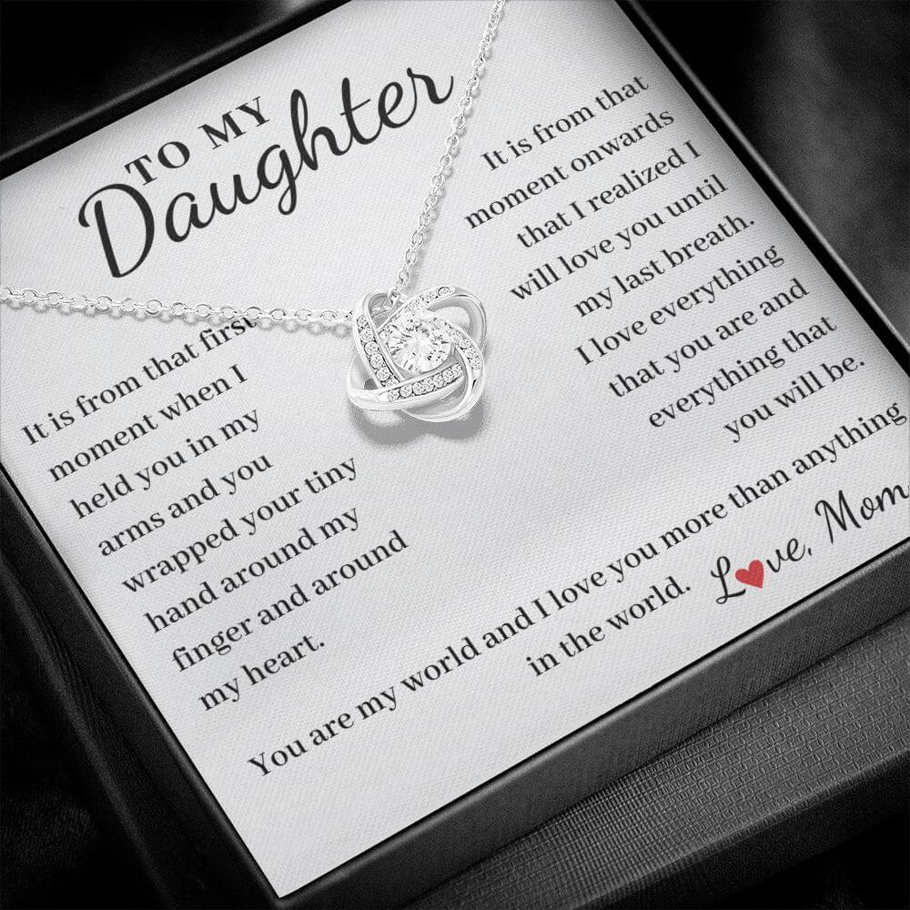 To Daughter, from Mom - Love You Until My Last Breath - Love Knot necklace