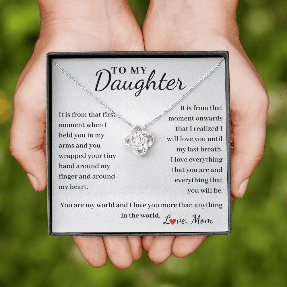 To Daughter, from Mom - Love You Until My Last Breath - Love Knot necklace