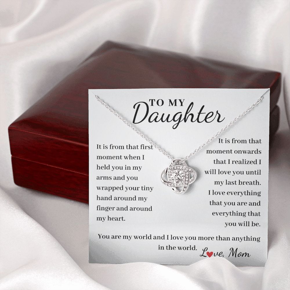 To Daughter, from Mom - Love You Until My Last Breath - Love Knot necklace