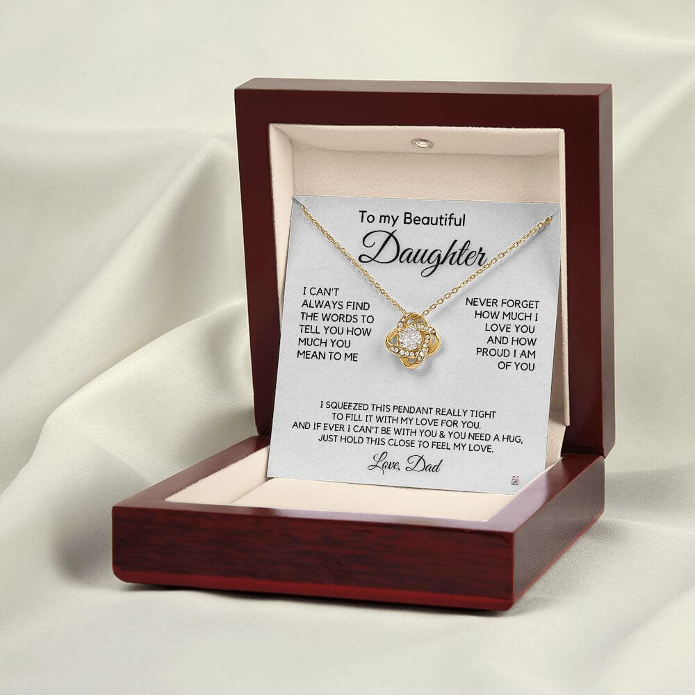 To Daughter, from Dad - How Much You mean To Me - Love Knot Necklace