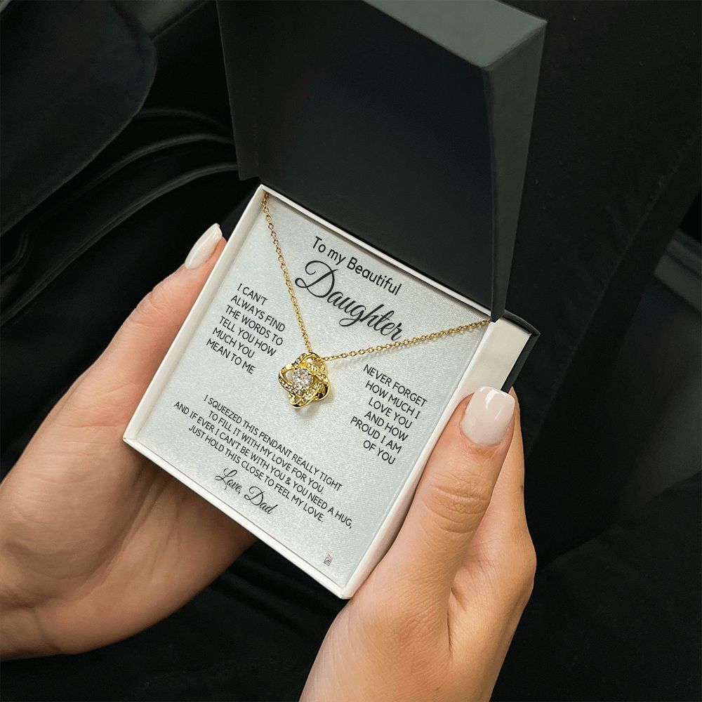 To Daughter, from Dad - How Much You mean To Me - Love Knot Necklace