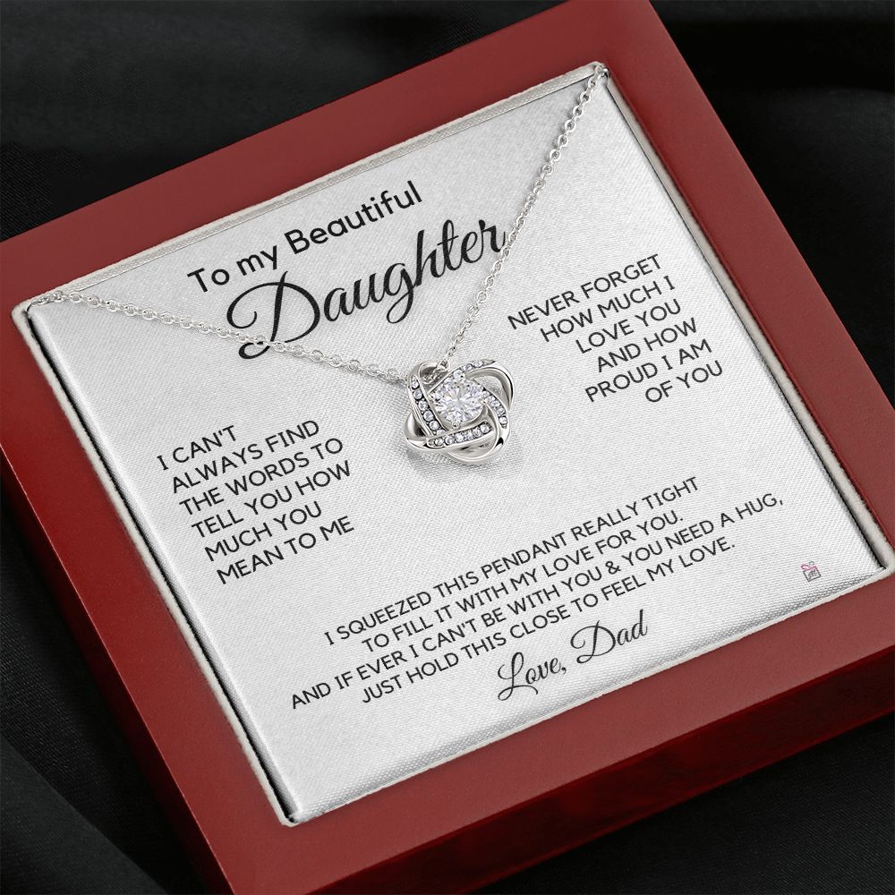 To Daughter, from Dad - How Much You mean To Me - Love Knot Necklace