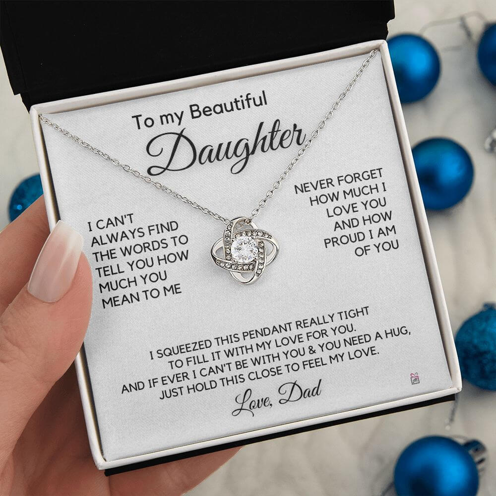 To Daughter, from Dad - How Much You mean To Me - Love Knot Necklace