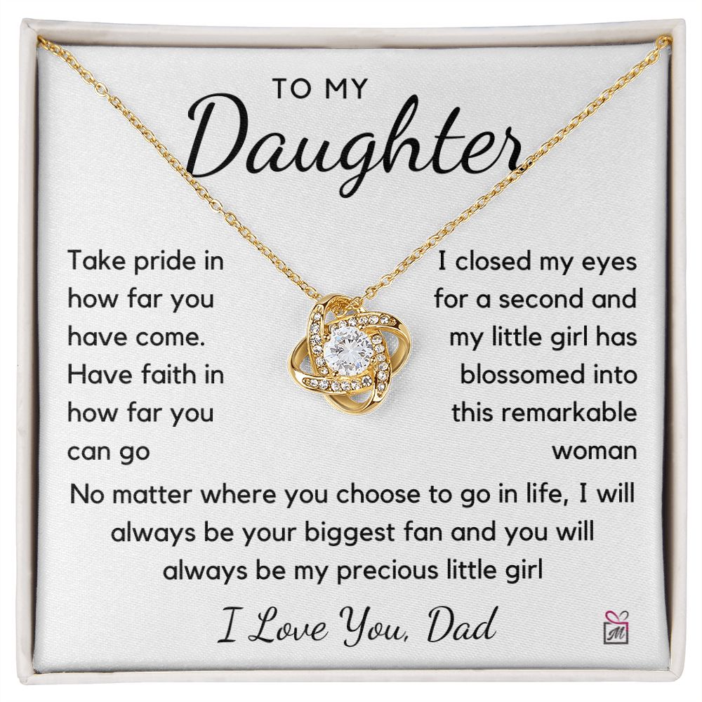 To Daughter, from Dad - Take Pride - Love Knot Necklace - PM098