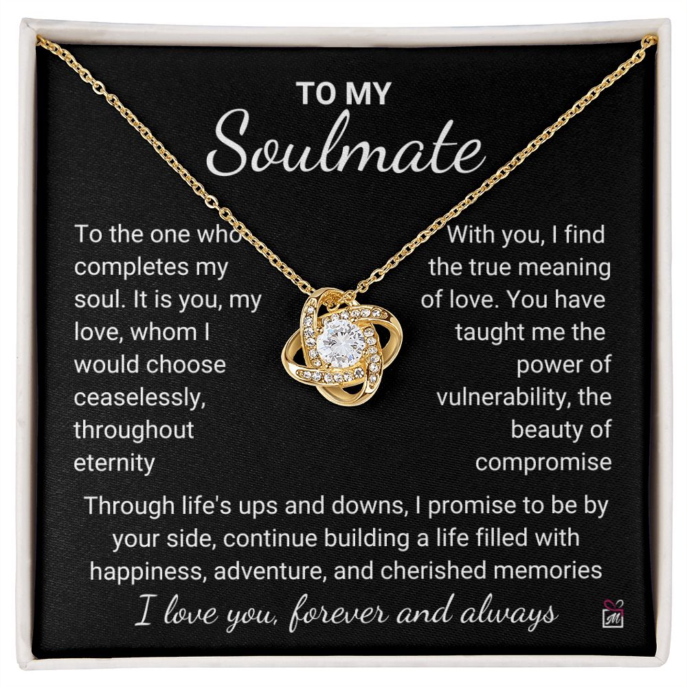 To Soulmate - The One Who Completes My Soul - Love Knot Necklace - PM0149