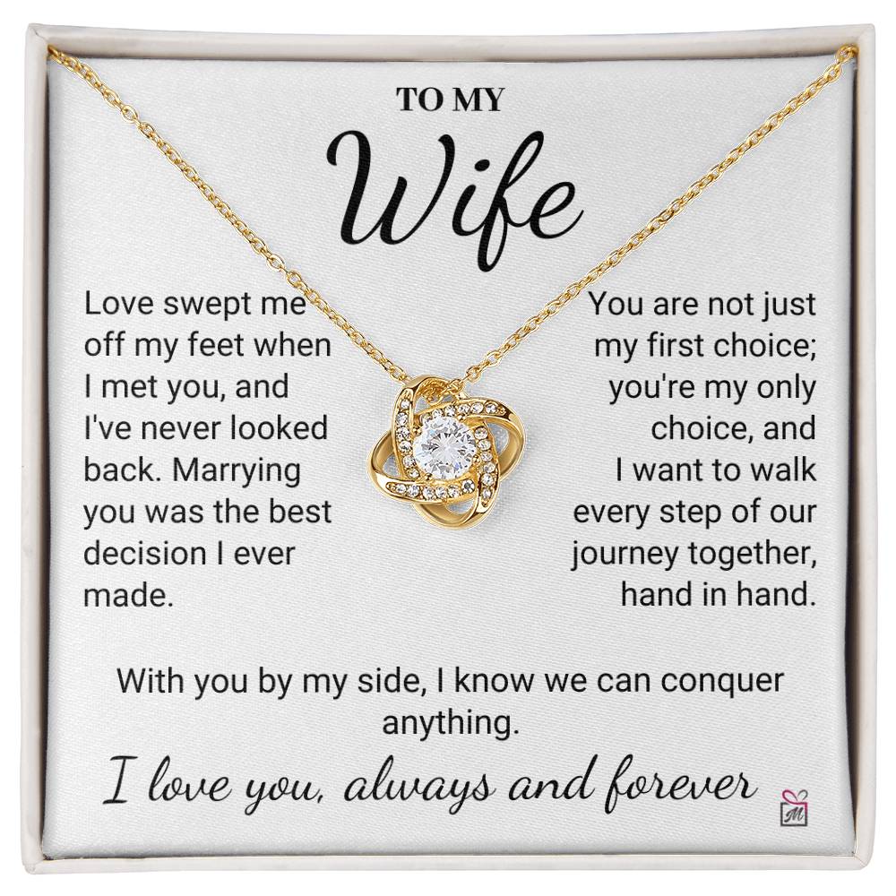 To Wife - My Best Decision - Love Knot Necklace - PM0206