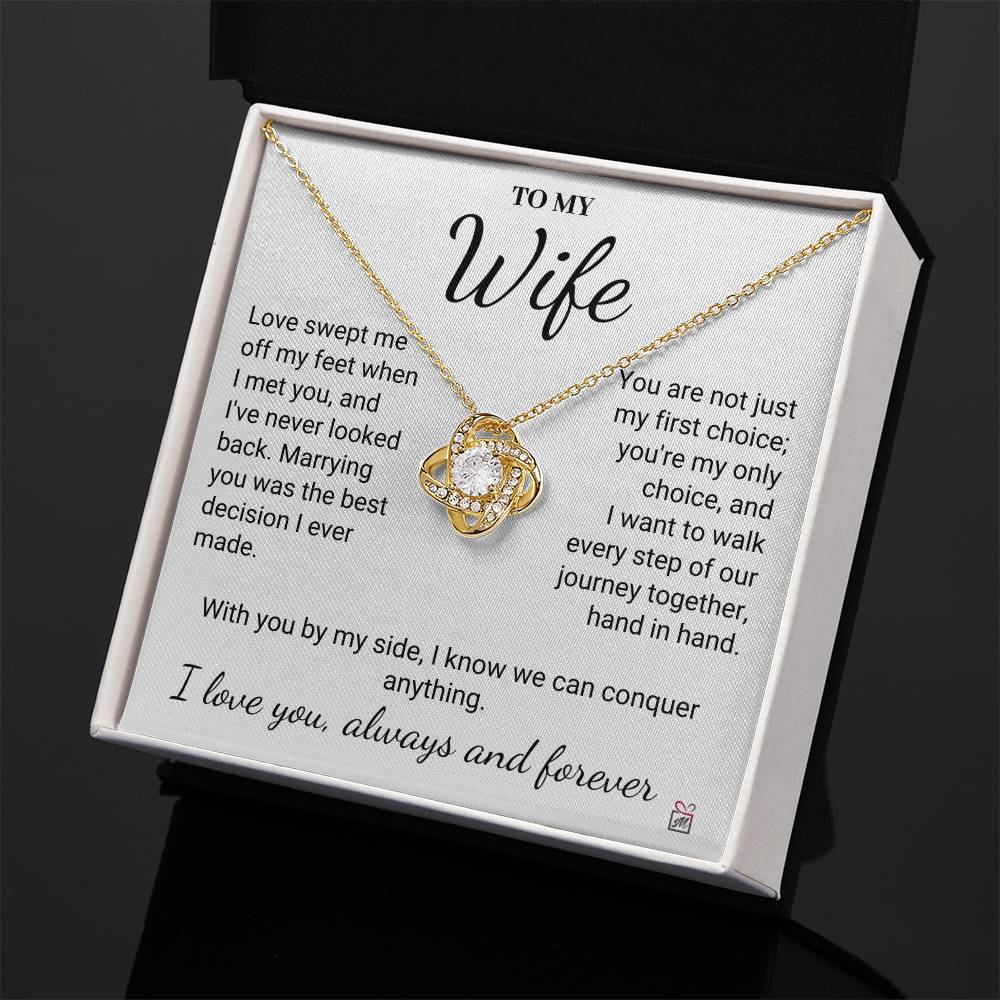 To Wife - My Best Decision - Love Knot Necklace - PM0206