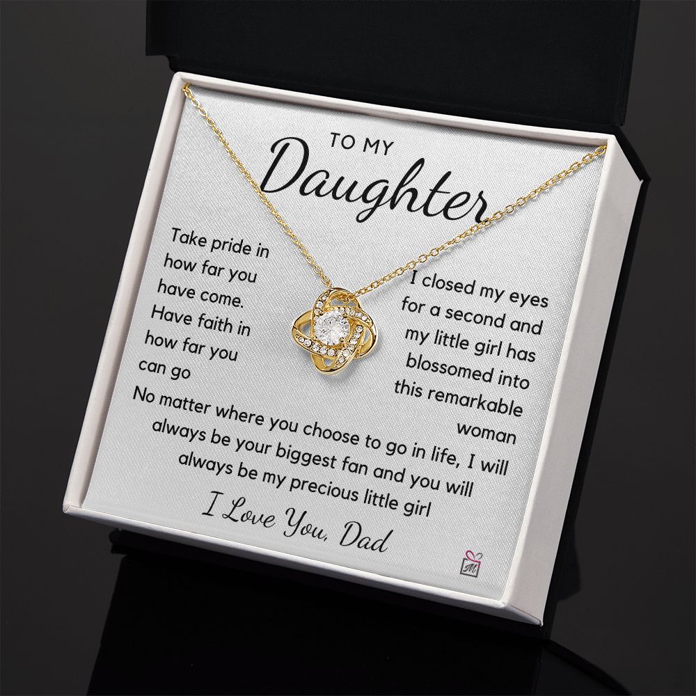 To Daughter, from Dad - Take Pride - Love Knot Necklace - PM098