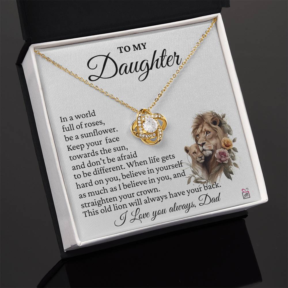 To Daughter, from Dad - Don't Be afraid To Be Different -  Love Knot Necklace - PM0216