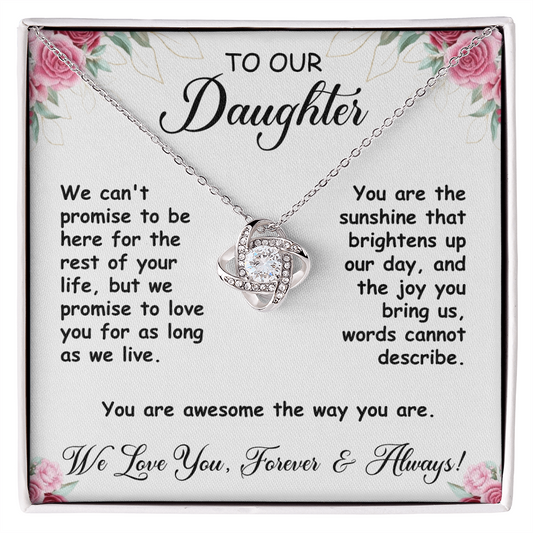 To Our Daughter - You Are The Sunshine - Love Knot Necklace - PM0316