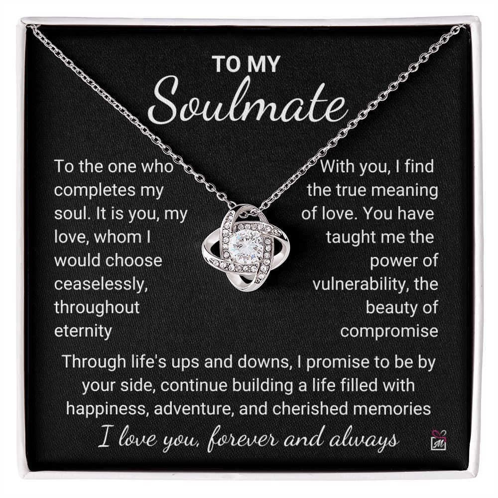 To Soulmate - The One Who Completes My Soul - Love Knot Necklace - PM0149