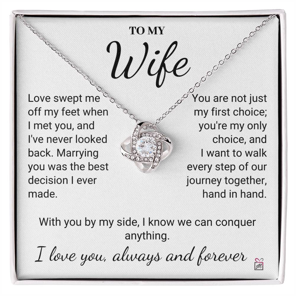 To Wife - My Best Decision - Love Knot Necklace - PM0206