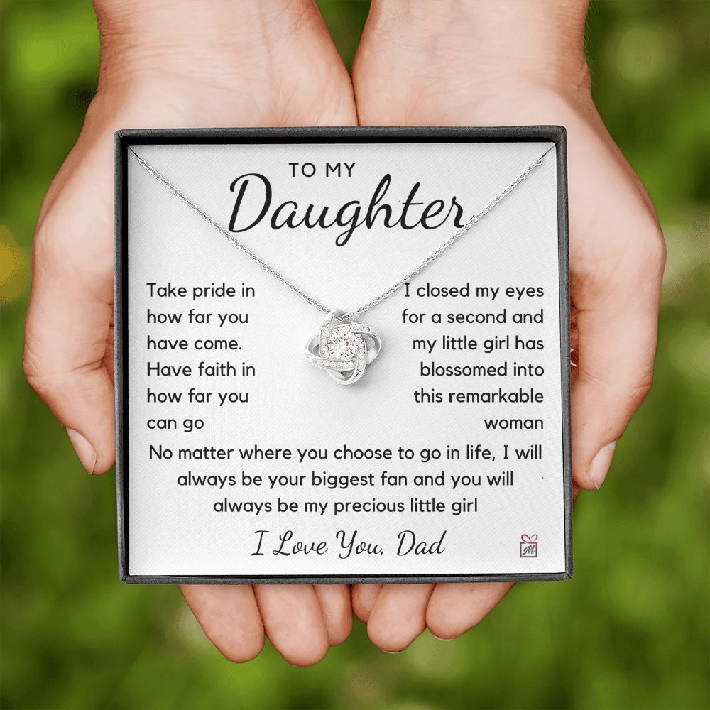 To Daughter, from Dad - Take Pride - Love Knot Necklace - PM098