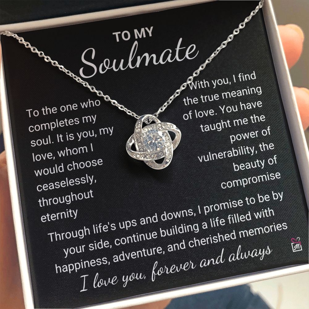 To Soulmate - The One Who Completes My Soul - Love Knot Necklace - PM0149