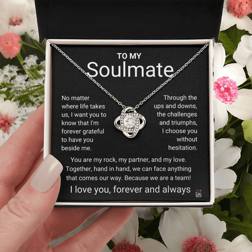 To Soulmate - I Choose You -  Love Knot Necklace - PM0172