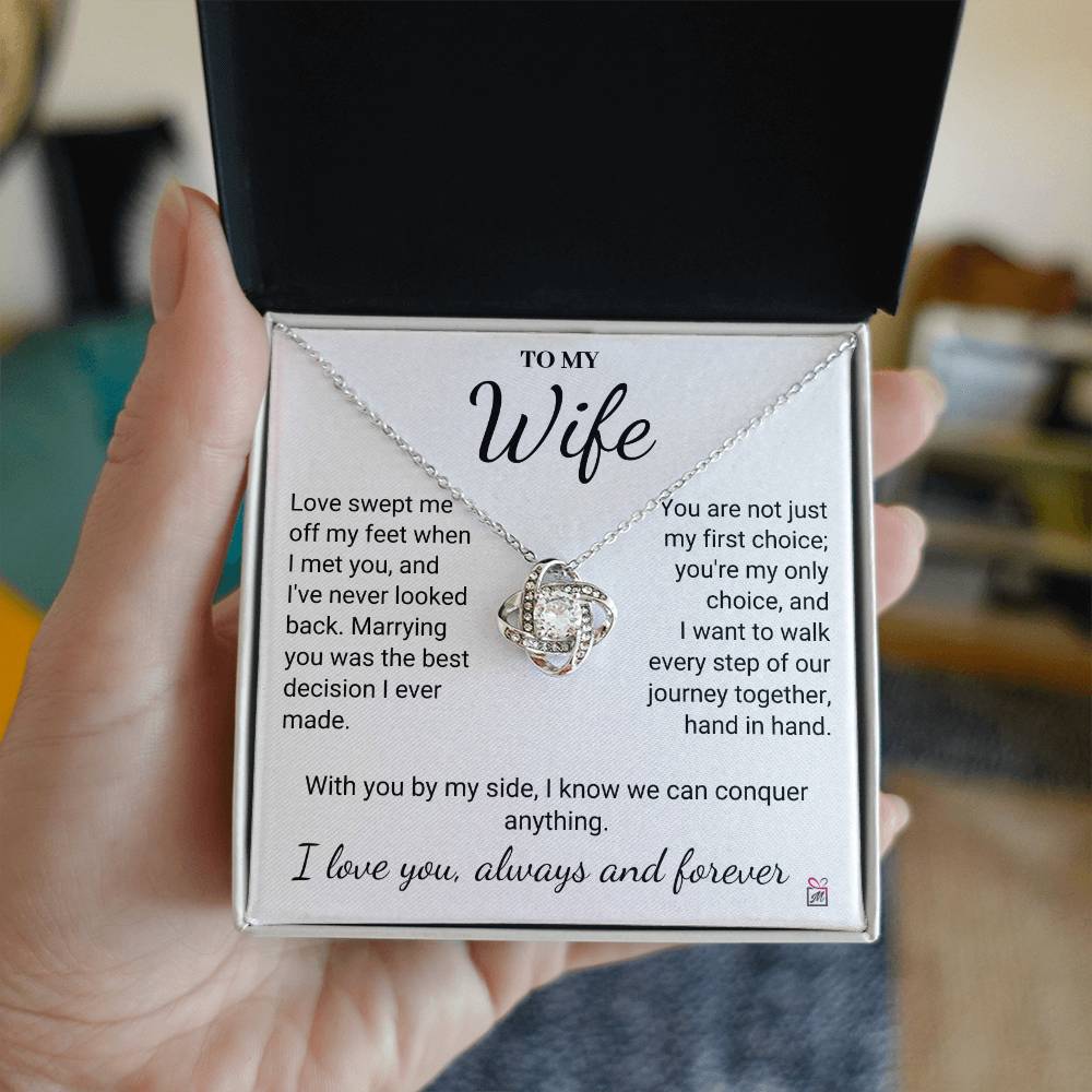 To Wife - My Best Decision - Love Knot Necklace - PM0206