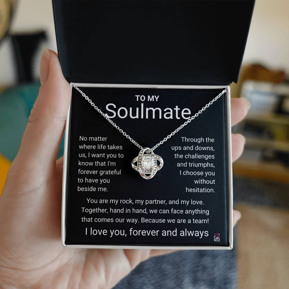 To Soulmate - I Choose You -  Love Knot Necklace - PM0172