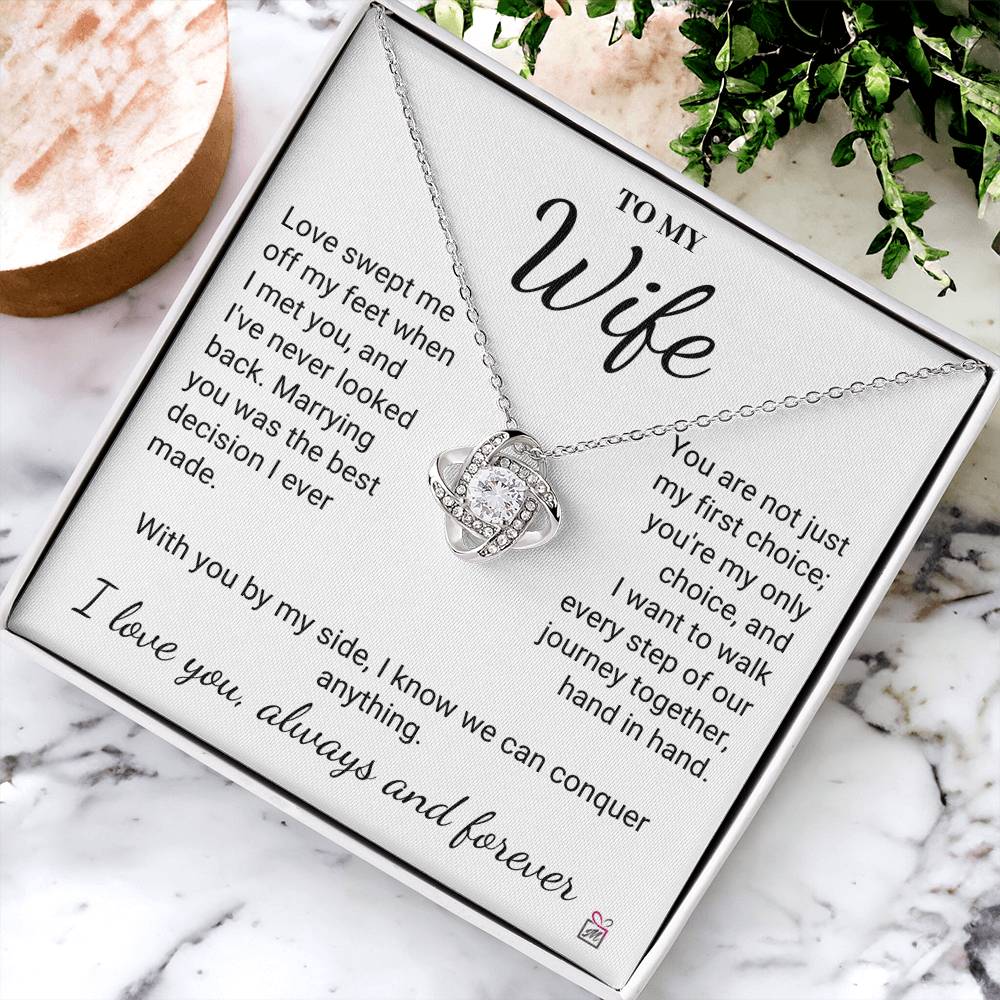 To Wife - My Best Decision - Love Knot Necklace - PM0206