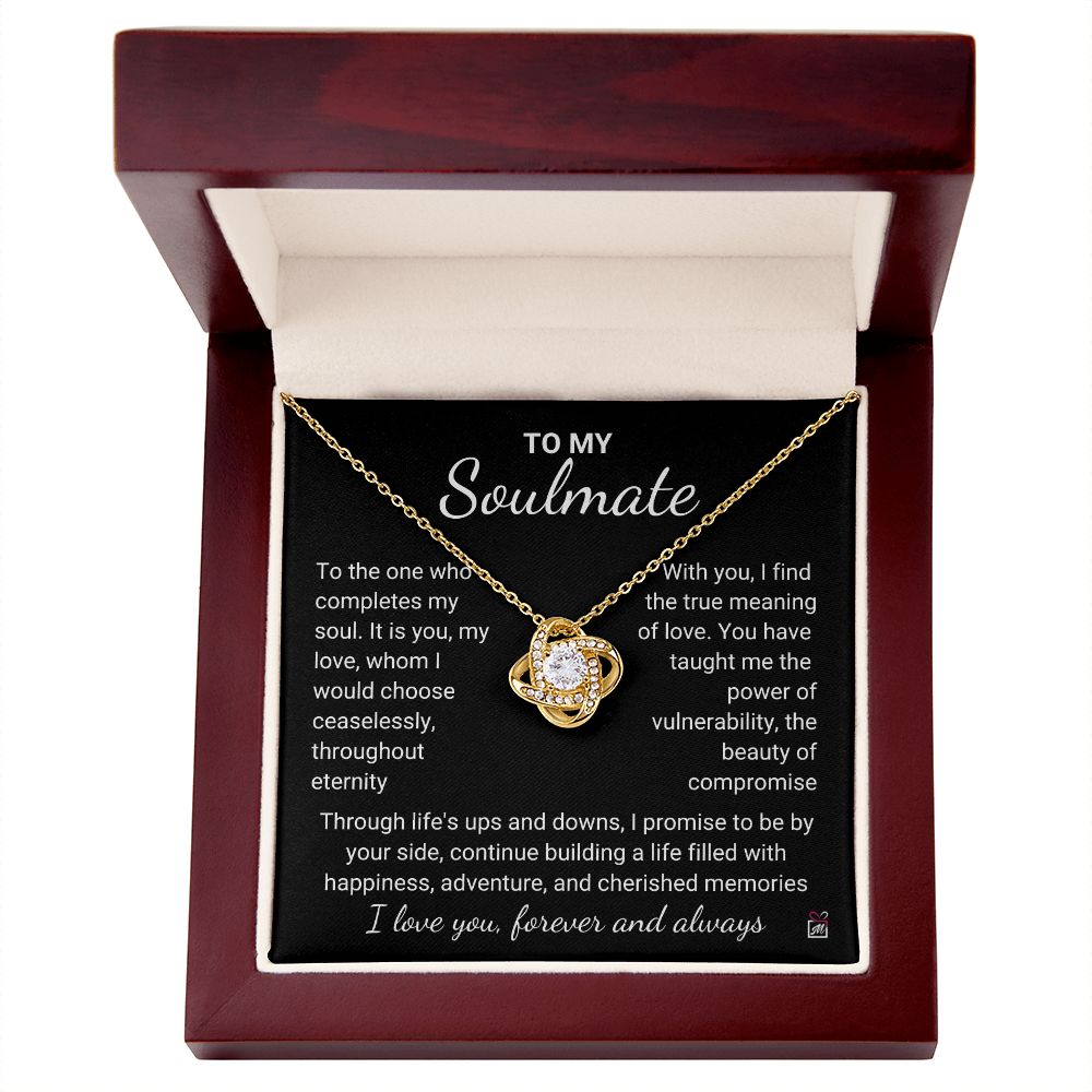 To Soulmate - The One Who Completes My Soul - Love Knot Necklace - PM0149