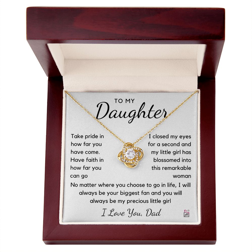 To Daughter, from Dad - Take Pride - Love Knot Necklace - PM098