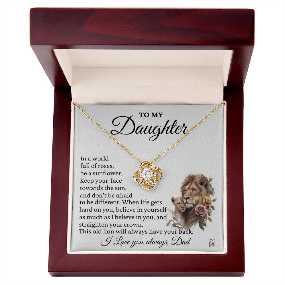 To Daughter, from Dad - Don't Be afraid To Be Different -  Love Knot Necklace - PM0216