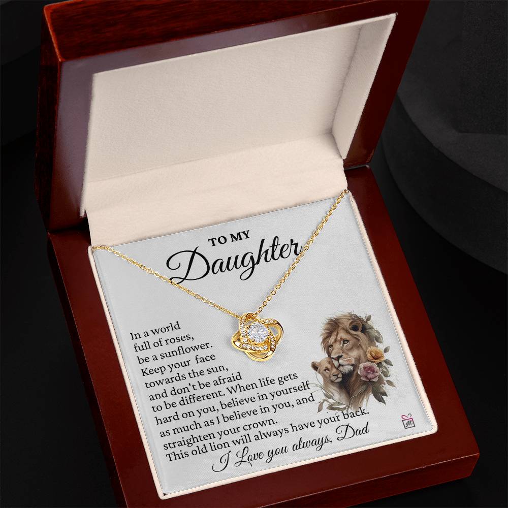 To Daughter, from Dad - Don't Be afraid To Be Different -  Love Knot Necklace - PM0216