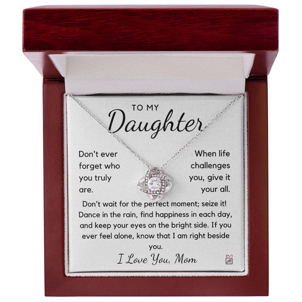 To Daughter from Mom - Give Your All - Love Knot Necklace - PM0166