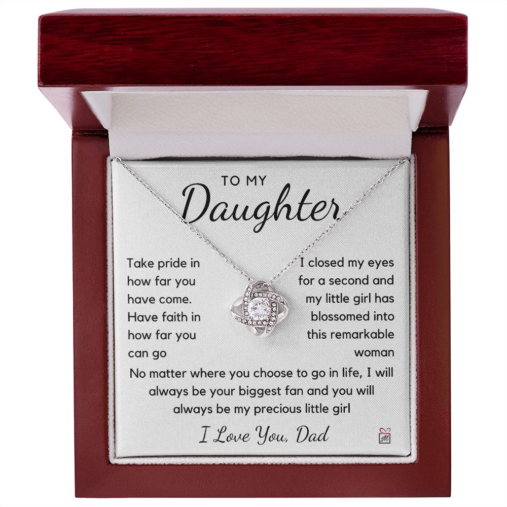 To Daughter, from Dad - Take Pride - Love Knot Necklace - PM098