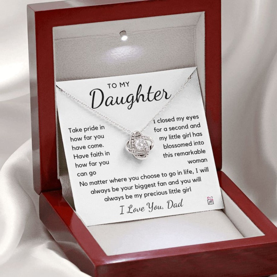 To Daughter, from Dad - Take Pride - Love Knot Necklace - PM098