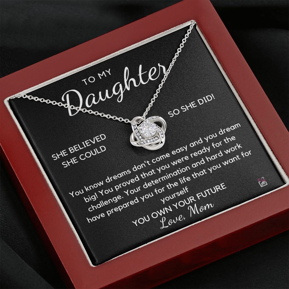 To Daughter, from Mom - You Believed - Love Knot Necklace - PM0105
