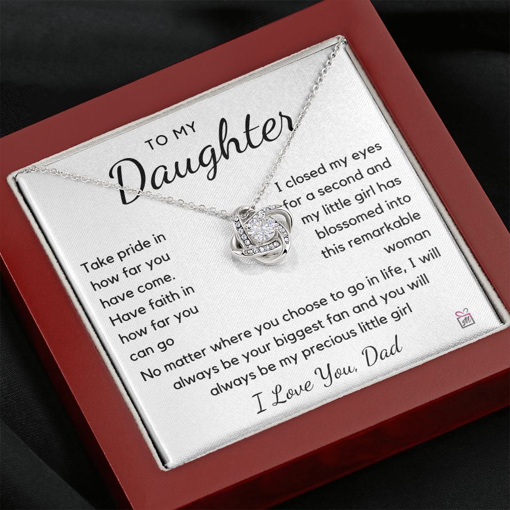 To Daughter, from Dad - Take Pride - Love Knot Necklace - PM098