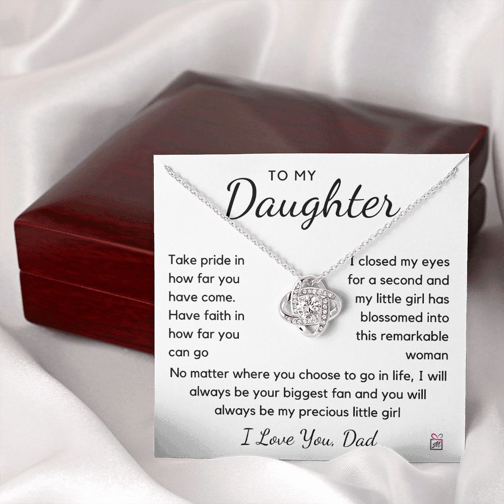 To Daughter, from Dad - Take Pride - Love Knot Necklace - PM098