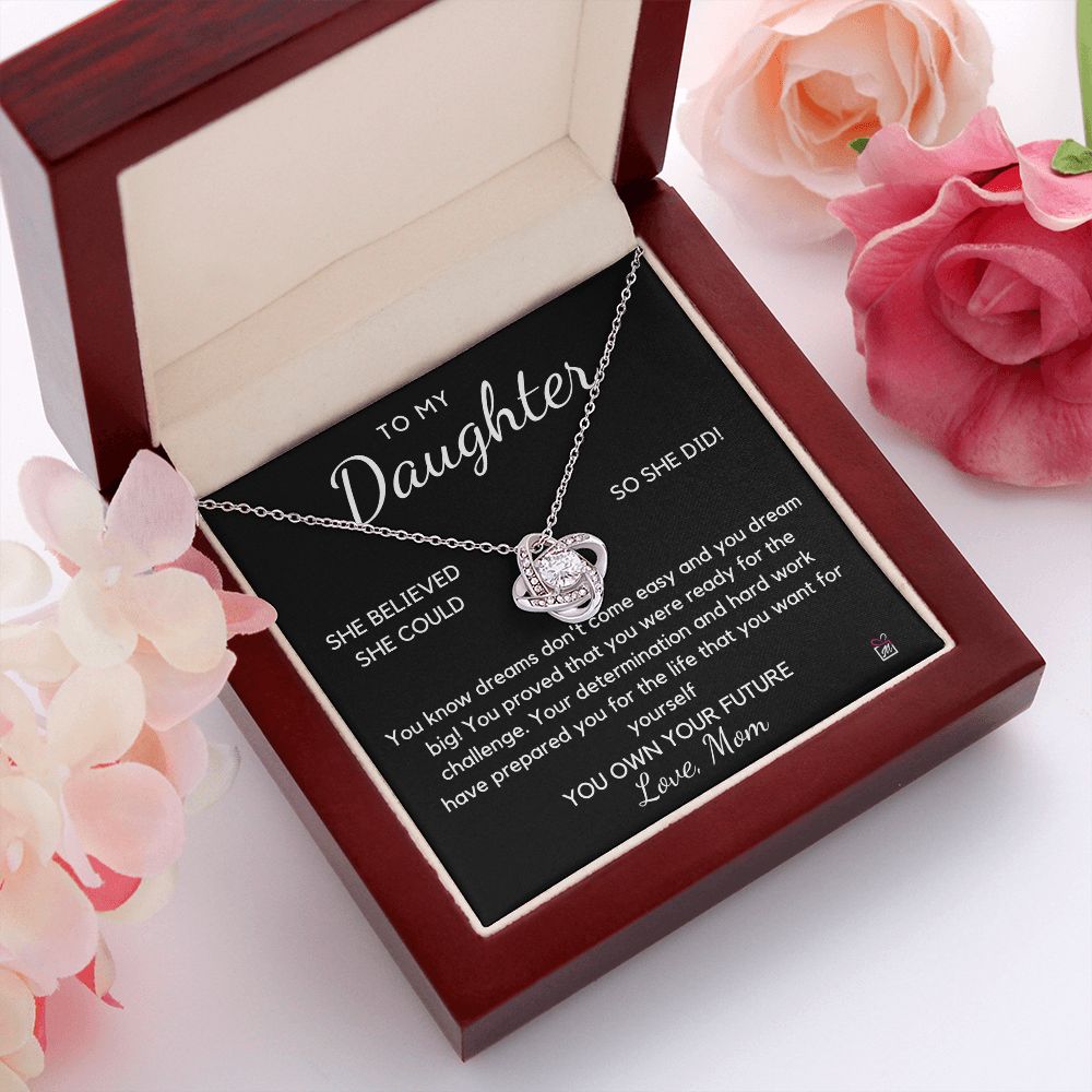 To Daughter, from Mom - You Believed - Love Knot Necklace - PM0105