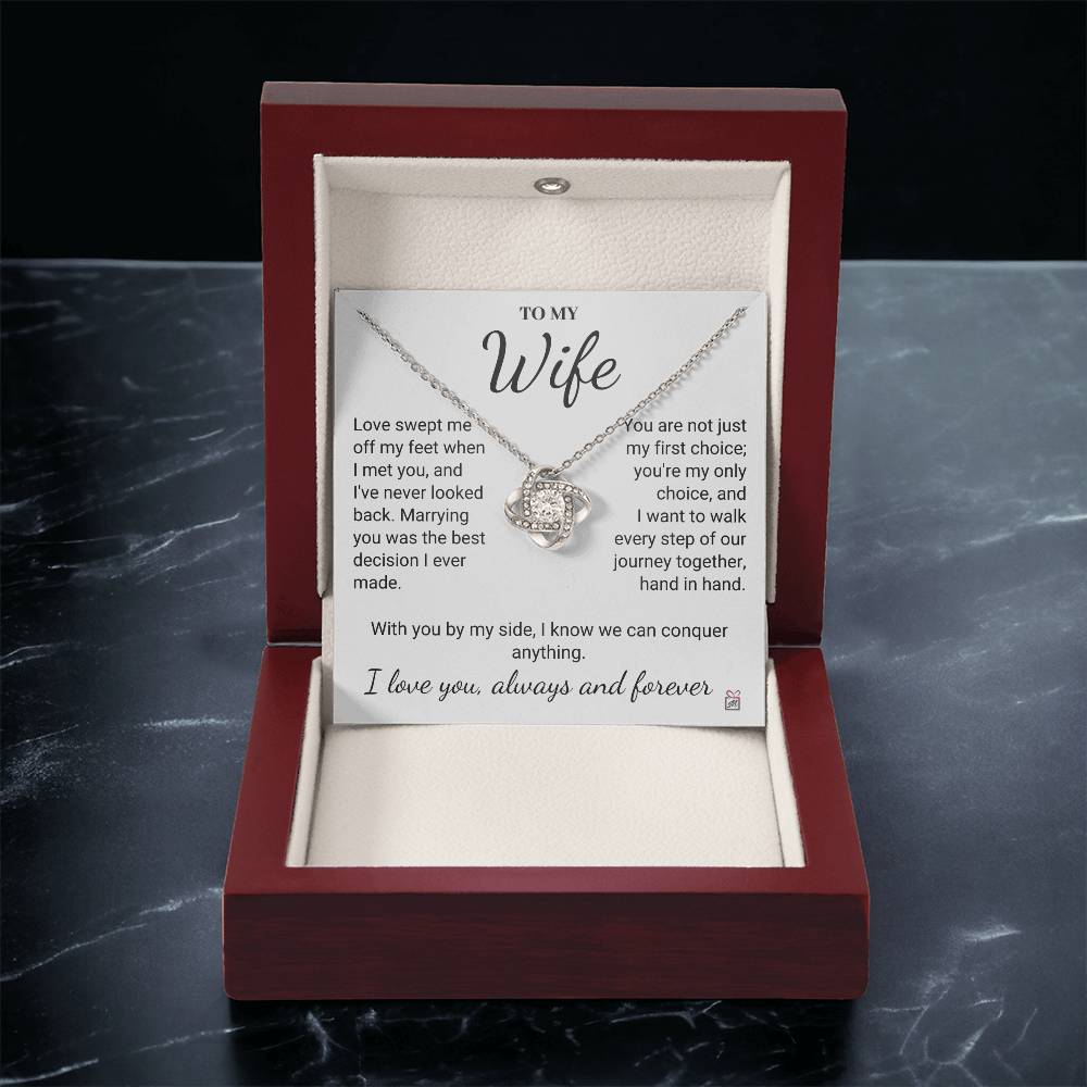 To Wife - My Best Decision - Love Knot Necklace - PM0206