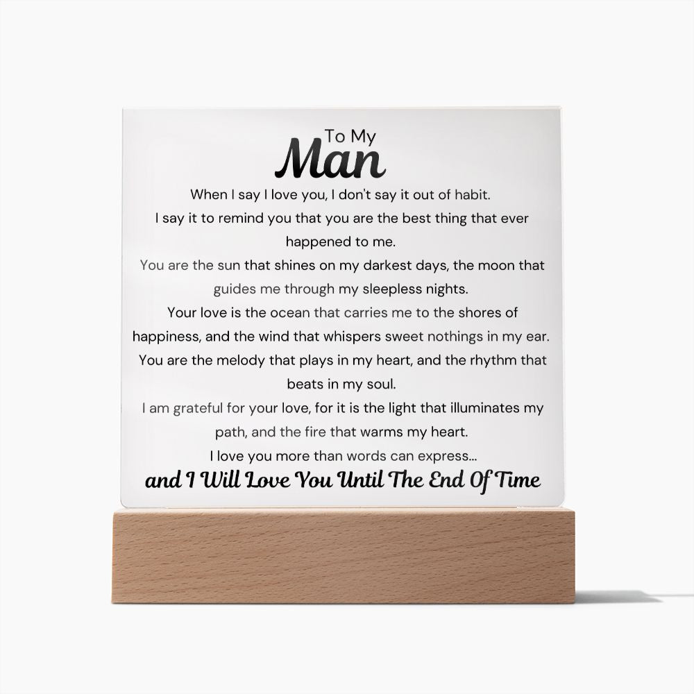 To My Man - It's Not Out Of Habit - Square Acrylic Plaque - PM0144