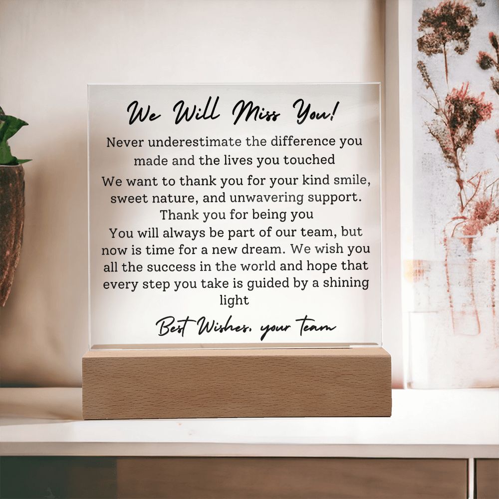 To Colleague - Time For A New Dream - Square Acrylic Plaque - PM0150