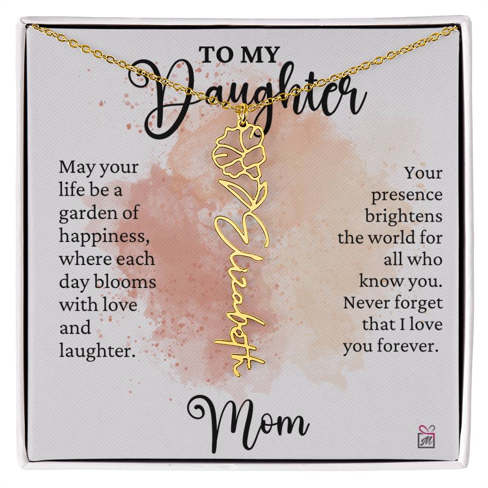 To Daughter from Mom - A Garden of Hapiness - Birth FLower Necklace - PM0249