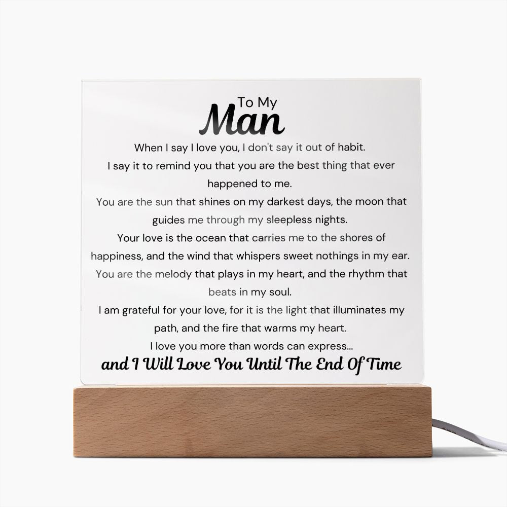 To My Man - It's Not Out Of Habit - Square Acrylic Plaque - PM0144